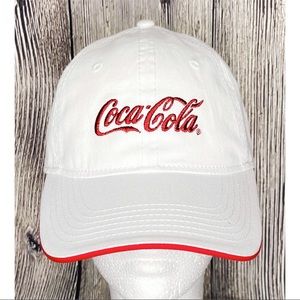 NEW Coca Cola Women’s White Red Baseball Hat Cap Adjustable One Size Collectible